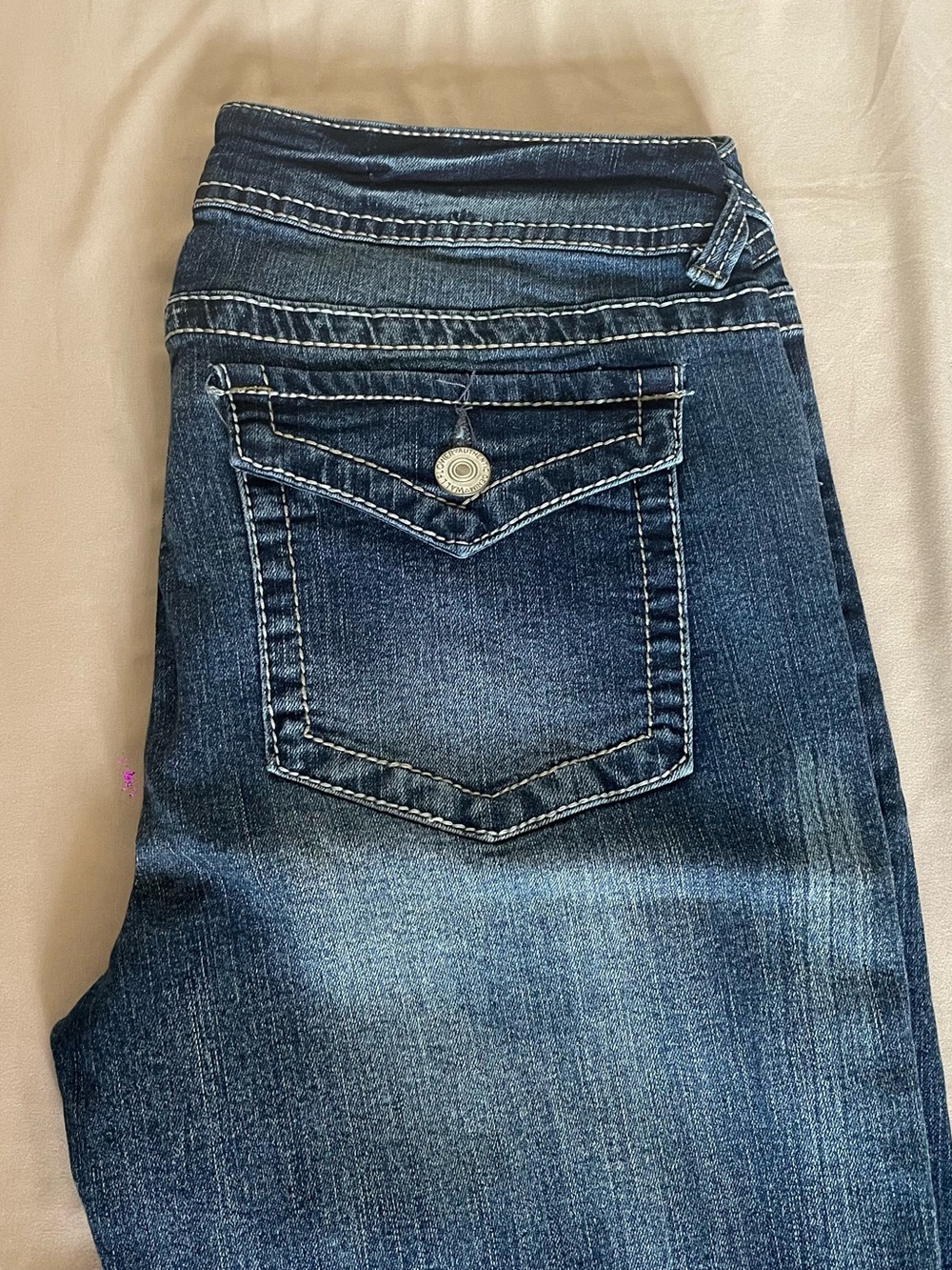 Wallflower Womenβs Dark Blue Flare Jeans
